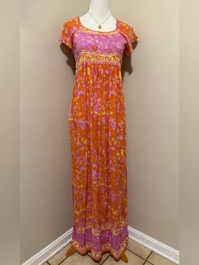 Sand Coachella Flutter Sleeve Tie Open Back Maxi Dress,Size-OS